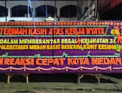 Team Reaksi Cepat (TRC) Kota Medan Beri Ucapan Terimakasih Kepada Kapolrestabes Medan Melalui Karangan Bunga.