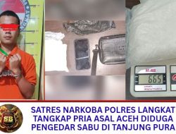 Satres Narkoba Polres Langkat Tangkap Pria Asal Aceh Diduga Pengedar Sabu di Tanjung Pura.