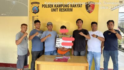 Polsek Kampung Rakyat Ringkus Pelaku Pencurian Emas dan Uang Tunai di Tanjung Medan dengan Kerugian Korban 11 Juta Lebih.