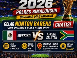 Sambut Piala Dunia 2026, Polres Simalungun Gelar Nobar Gratis Laga Pembuka Meksiko Vs Afrika Selatan.