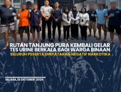 Rutan Tanjung Pura Kembali Gelar Tes Urine Berkala bagi Warga Binaan Seluruh Peserta Dinyatakan Negatif Narkotika.