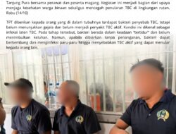    Cegah Bakteri yang Mengendap di Tubuh Rutan Tanjung Pura Bagikan Obat Terapi Pencegahan TBC kepada Warga Binaan Berisiko.